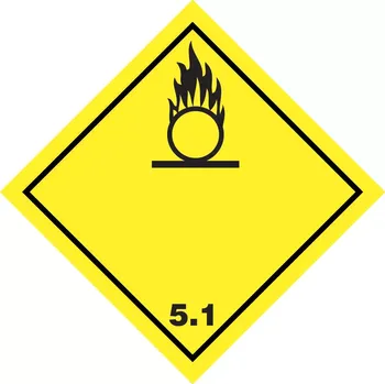 Kancelář Značka Látky podporující hoření TŘ. 5.1,hliník, 250 × 250 mm