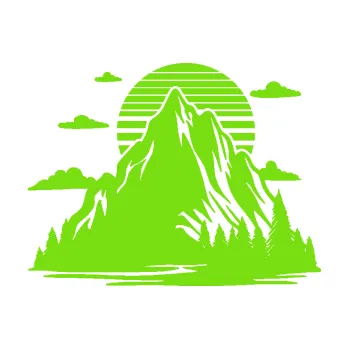 Samolepící dekorace Krajina hory 037 pravá západ slunce (04 - zelená kawasaki) SAMOLEPKA NA AUTO, NÁLEPKA, FÓLIE, POLEP, TUNING, VLASTNÍ TEXT, TISK, AUTOSAMOLEPKY.cz, POLEPY, OBRÁZEK, LOGO, 3D STICKERS