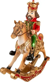 Vánoční dekorace Clayre & Eef 6PR3784 louskáček na houpacím koni 39 cm hnědý