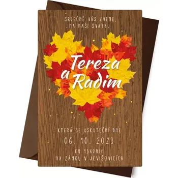 Svatební dekorace Dřevěné oznámení Autumn