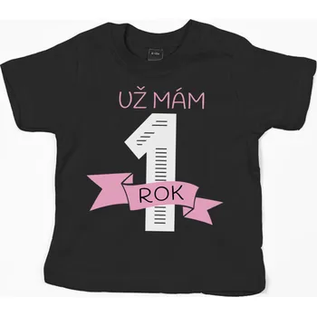Pánské tričko Tričko UŽ MÁM 1 ROK - RŮŽOVÁ Barva: Bílá, Velikost: 122 (6 let)