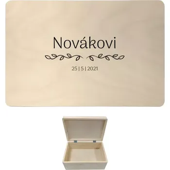 Úložný box Dřevěný box s víkem RITA