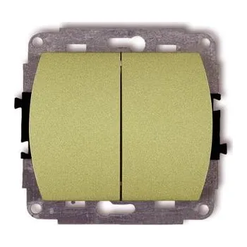 vypínač KARLIK Dvojitý vypínač podsvícený zlatý