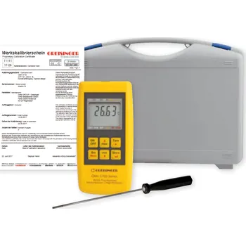 Dílna GREISINGER GMH 3750/SET1 Souprava zkalibrovaného vysoce přesného teploměru s datovým loggerem pro snímače Pt100, 4-vodič a jeho příslušenství