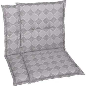 Podsedák GO-DE Textil Sada zahradních podsedáků Raute (nízká opěrka, 2 kusy, šedá)