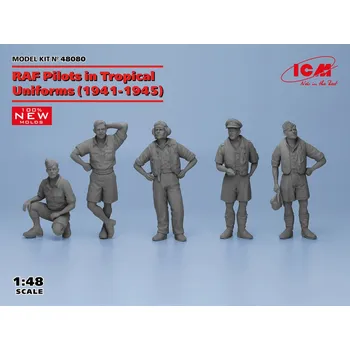 Plastikový model ICM 1/48 RAF Pilots in Tropical Uniforms (1941-1945) (100% new molds)