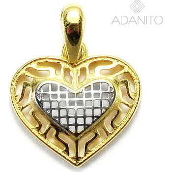 Přívěsek Zlatý přívěsek srdce z kombinovaného zlata