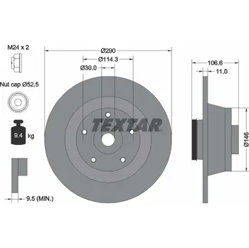 Brzdový kotouč Brzdový kotouč TEXTAR 92269603