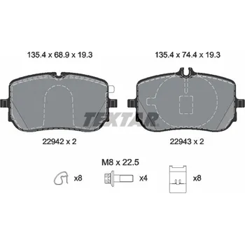 Brzdová destička Sada brzdových destiček, kotoučová brzda TEXTAR 2294201