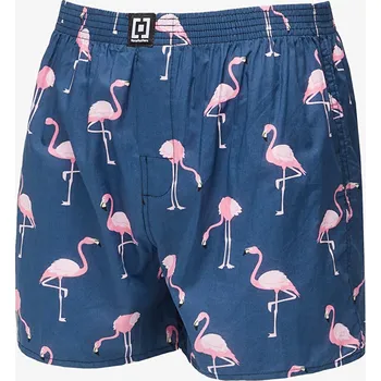 Trenýrky Trenky Horsefeathers Manny Boxer Shorts Blue/ Flamingos Print XXL