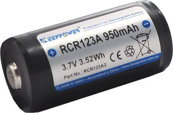 Článková baterie Keeppower Rechargeable Li-ion RCR123A 950 mAh 1 ks