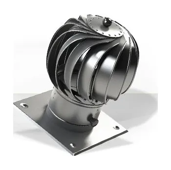 Příslušenství pro vzduchotechniku airRoxy Skagi 400 komínová rotační ventilační hlavice s podstavcem, hliník