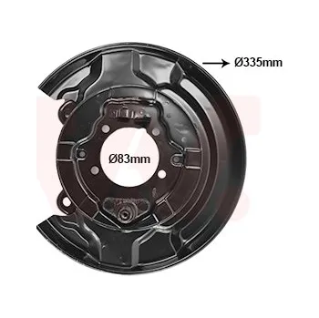 Brzdový kotouč Ochranný plech proti rozstřikování, brzdový kotouč VAN WEZEL 5308373