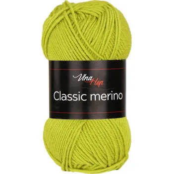 Vlna-hep Příze Classic merino - 61335 zeleno-žlutá