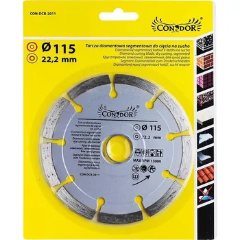 Brusný kotouč Diamantový kotouč, na sucho, segmentový, 115 mm, Condor