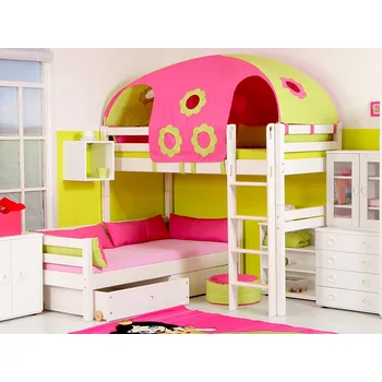 Postel DOMESTAV s.r.o. Domestav Palanda nízká elko 90x200 BUK CINK-bílá krycí