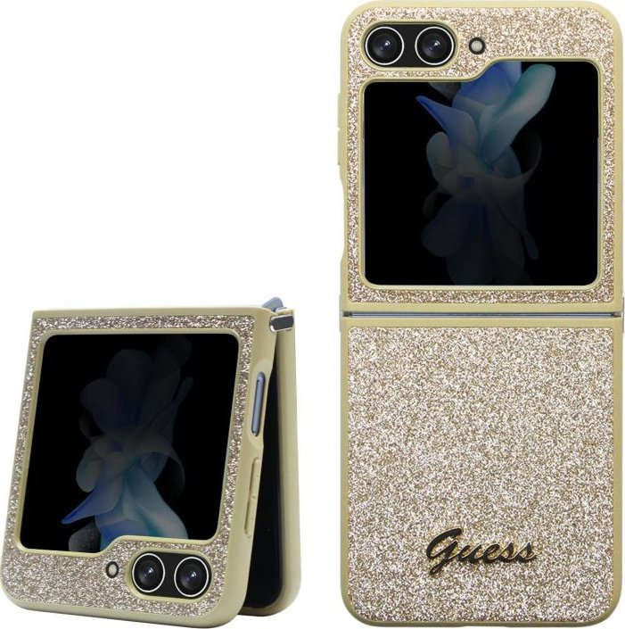 Recenze Guess Glitter Flakes Metal Logo Pro Samsung Galaxy Z Flip 5