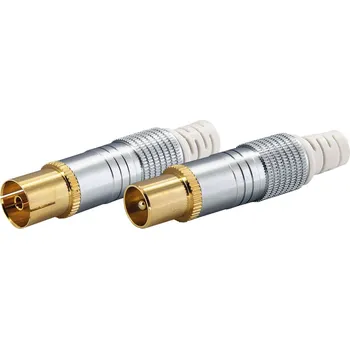 Anténní redukce Schwaiger IEC konektor set, samec (M) + samice (F), kov, 2 ks KST6062 531