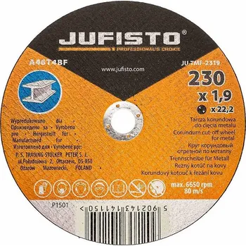 Řezný kotouč Řezný kotouč kov, 230 x 1.9 mm, Jufisto