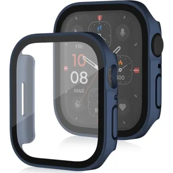VSECHNONAMOBIL 67558 PC FULL COVER Plastový kryt so sklom pre Apple Watch SE / SE 2022 / SE 2023 / SE 2025 (44mm) modrý