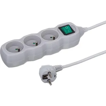 Prodlužovací kabel Prodlužovací kabel s vypínačem 3G 3X1 Z/U 1,5 m šedý