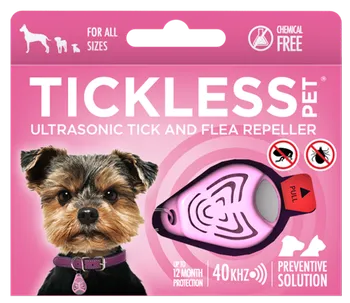 Antiparazitikum pro psa Tickless Pet Ultrazvukový odpuzovač klíšťat a blech pro psy růžový