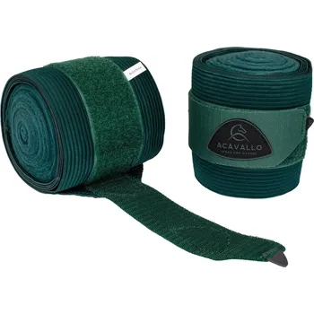 Ochrana nohy a ocasu ACAVALLO Bandáže elastické Acavallo, pár, 3,8 m, hunter green
