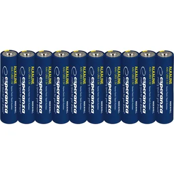 Článková baterie Alkalické baterie Esperanza EZB115 AAA 1,5V - cena za 10ks baterií