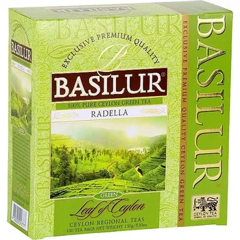 Čaj BASILUR Radella Ceylon Green, zelený prémiový cejlonský čaj. 100 porcí