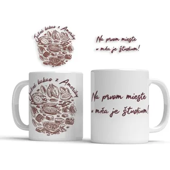 Hrnek Južné kakao z Ameriky - Na prvom mieste u mňa je študium! - Červená