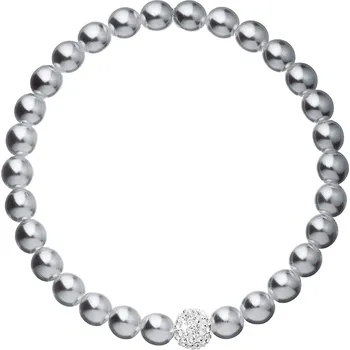 Náramek Perlový náramek ze syntetický perel a Preciosa krystaly 33115.3 šedý | Elegantní design | Snadné zapínání | Ověřeno 1000+ zákazníky | Záruka 24 měsíců | Kvalitní šperky | ROMERO syntetické perly, krystaly Preciosa