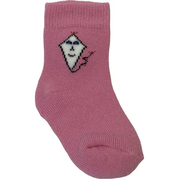 Dětské froté ponožky s lycrou růžové s drakem, Velikost: 15 - 16 (22 - 24), Barva: Růžová