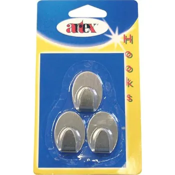 Věšák háček samolepicí ovál malý nerez (3ks)