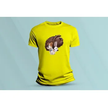 Dětské bavlněné tričko Tajný život mazlíčků. Žlutá velikost 128