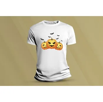 Dětské bavlněné tričko Halloween. Bílá velikost 152 (12-13 let)