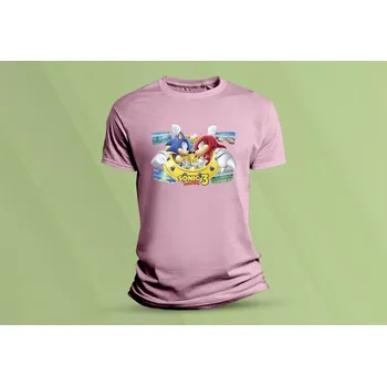 Dětské bavlněné tričko Sonic the Hedgehog 3. Růžová velikost 140 (9-11 let)