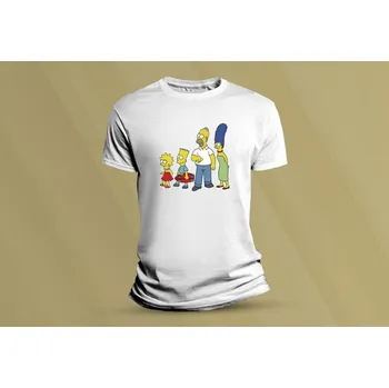 Dětské bavlněné tričko Simpsonovi 2. Bílá velikost 128 (7-8 let)