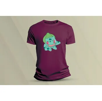 Dětské bavlněné tričko Pokémon Bulbasaur. velikost 104 Vínová