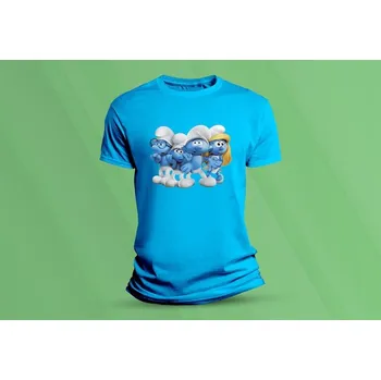 Chlapecké tričko Dětské bavlněné tričko Šmoulové 2. velikost 104 Azurová