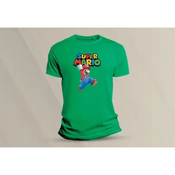 Dětské bavlněné tričko Super Mario 2. velikost 104 (3-4 roky) Zelená