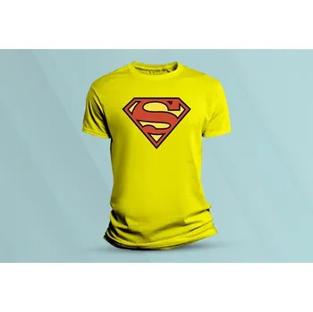 Dětská móda Dětské bavlněné tričko Superman. Žlutá velikost 152 (12-13 let)