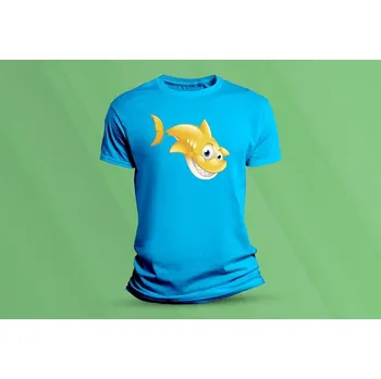 Dětské bavlněné tričko Shark 3. velikost 128 (7-8 let) Azurová