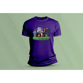 Chlapecké oblečení Dětské bavlněné tričko Sonic 6. velikost 128 (7-8 let) Purpurová