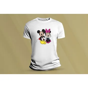 Dětské bavlněné tričko Mickey a Minnie. Bílá velikost 116 (5-6 let)