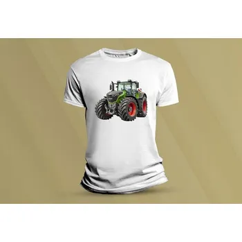 Dětské bavlněné tričko Traktor Fendt. Bílá velikost 152