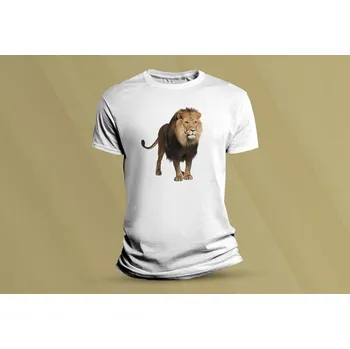 Chlapecké tričko Dětské bavlněné tričko Lev 1. Bílá velikost 152 (12-13 let)