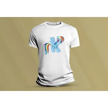 Chlapecké tričko Dětské bavlněné tričko Rainbow Dash. Bílá velikost 104 (3-4 roky)