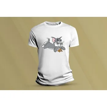 Dětské bavlněné tričko Tom a Jerry 2. Bílá velikost 128 (7-8 let)