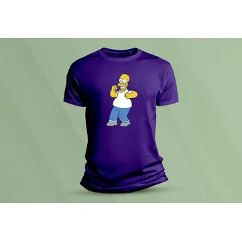 Dětské bavlněné tričko Homer Simpson. velikost 128 (7-8 let) Purpurová