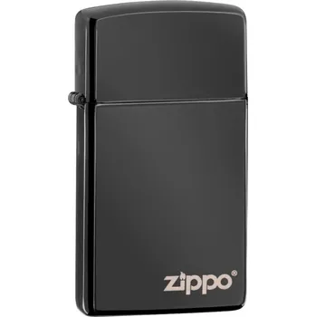 26583 Slim® High Polish Black Zippo Logo